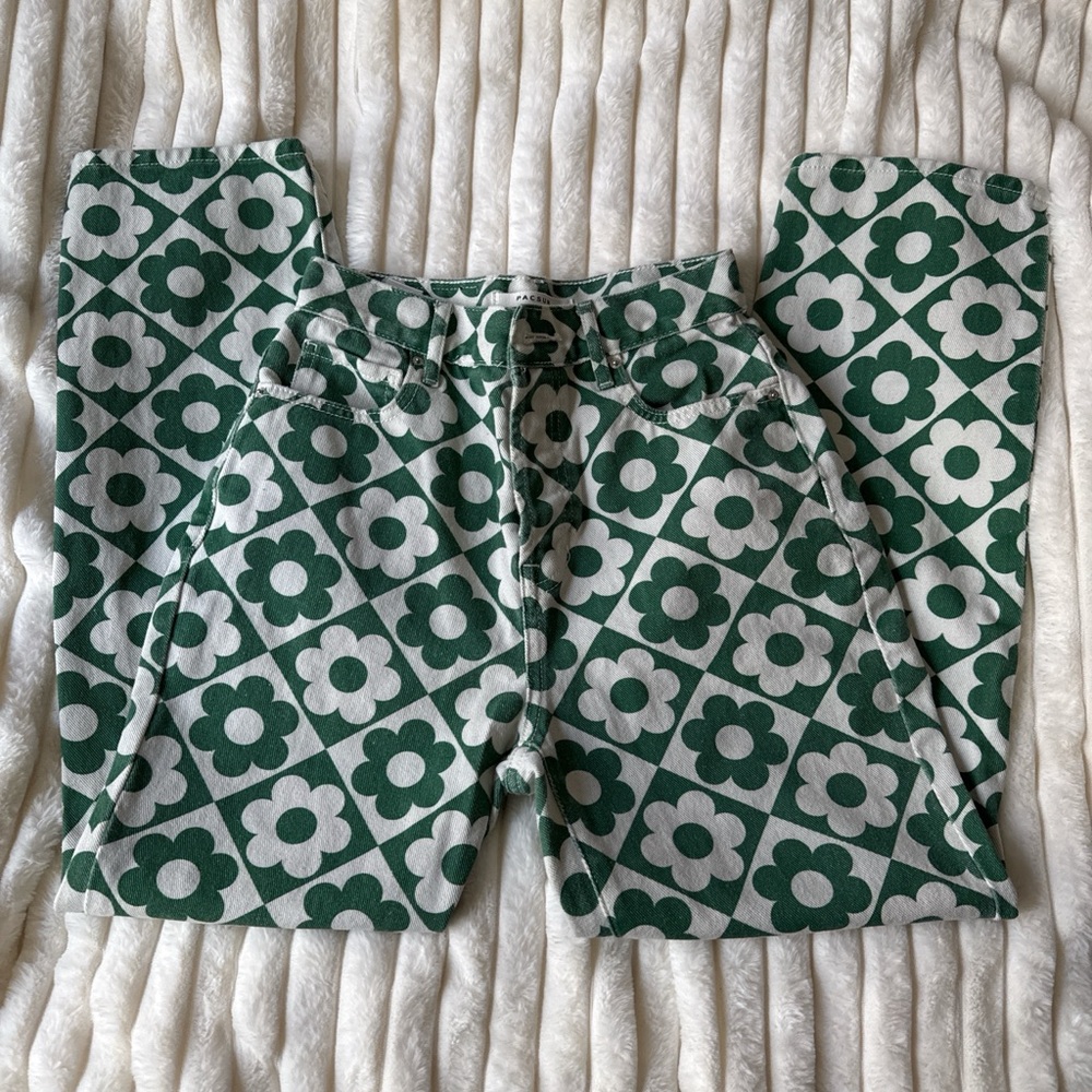 PacSun Green and White Floral Pants